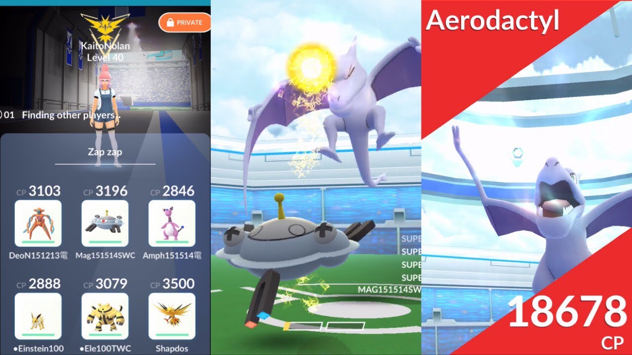 Magnezone is so good! 3 unique Aerodactyl solo (no weather boost)