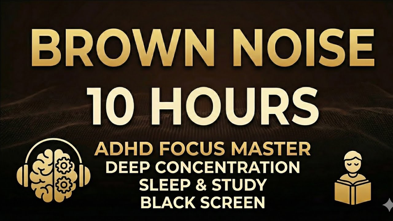 Brown Noise 10 Hours | ADHD Focus Master | Black Screen for Deep ...