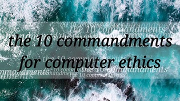 10 commandment of computer ethics