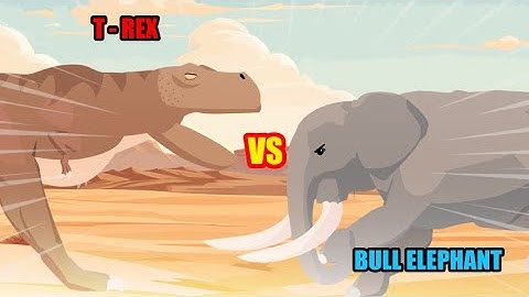 T-Rex vs Bull Elephant | Dinosaurs vs Wild Animals [S1] | Animal Animation