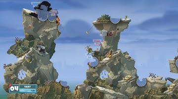 Sentry Gun Avoiding Techniques #1 | Worms W.M.D gameplay