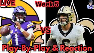Vikings vs Saints LIVE Play-By-Play & Reaction 📱