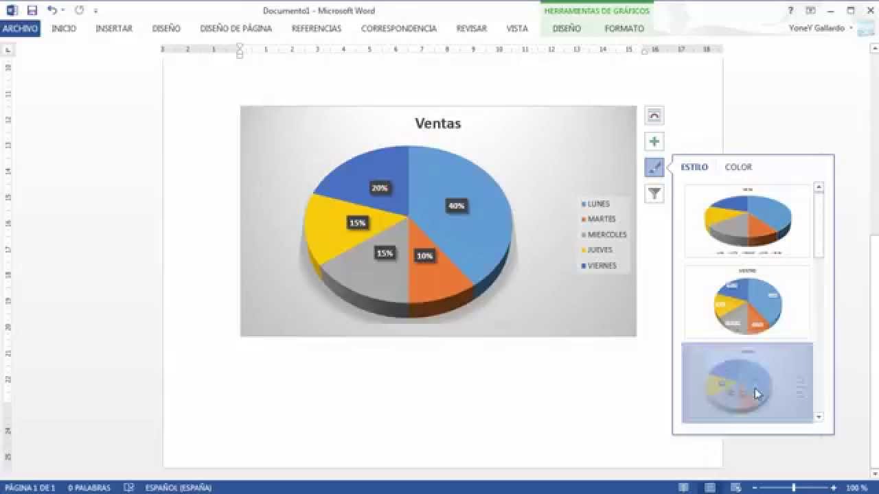 Resultado de imagen para graficos estadisticos en word office 2013