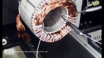 Automatic industrial big electric motor stator coil lacing machine video
