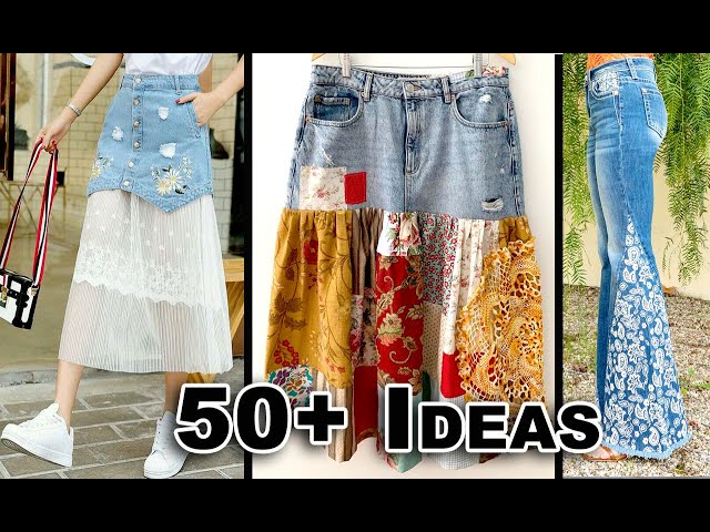 50+Thrift Flip Ideas for Your Old Jeans | Upcycling - YouTube