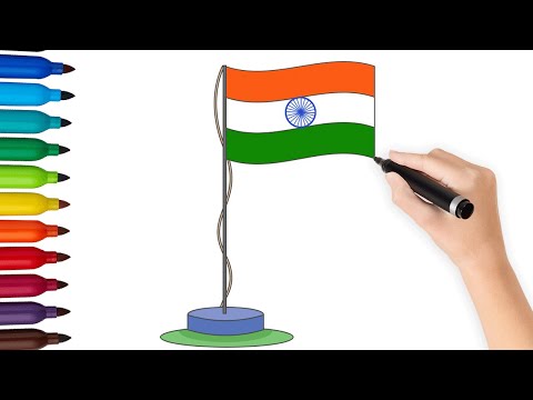 How to Draw INDIA Flag For Kids Easy | Taranga Drawing for kids