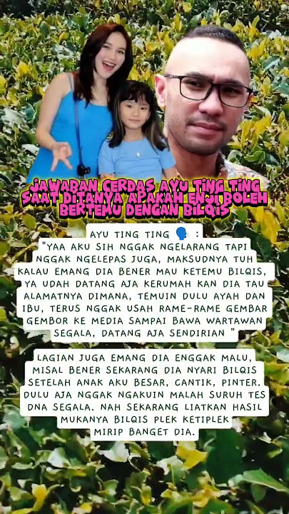 Apakah Enji Boleh Bertemu Bilqis, Ini Jawaban Ayu Ting-ting. #ayutingting #selebriti #artis #seleb