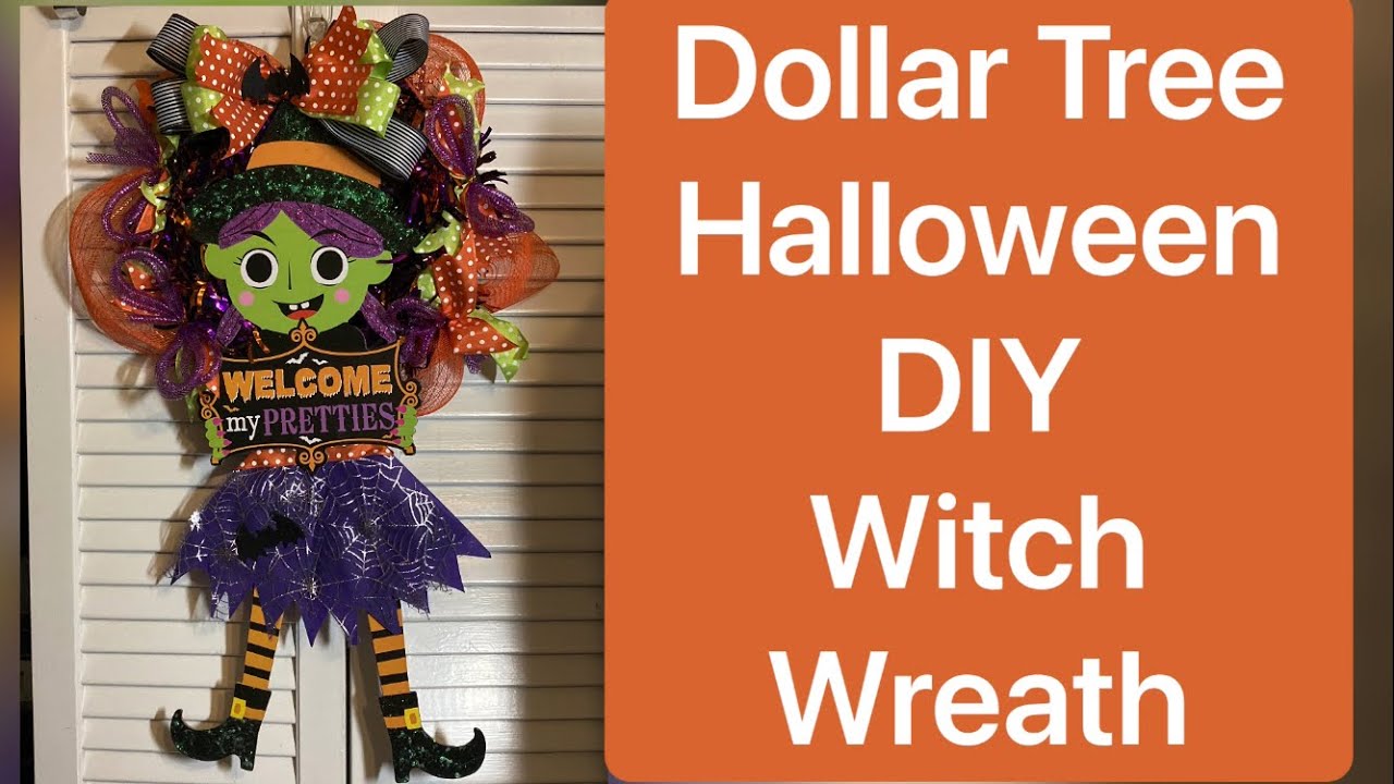Halloween Dollar Tree Witch Wreath DIY - YouTube