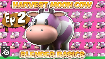Blender Beginner Tutorial: Story of Seasons Cow [Part 2: Final] [Texturing/UV Unwrapping/Rendering]