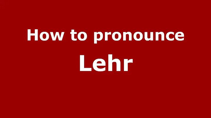 How to pronounce Lehr (Spanish/Argenti...  - Prono...