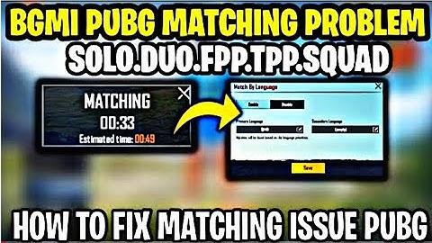 How To Fix Matchmaking Problem,Solo Fpp Duo Fpp Squad Fpp Matching problem Pubg Moblie Bgmi