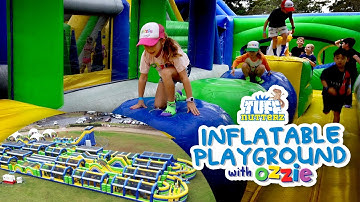 Biggest Ever Inflatable Obstacle Course for Kids | Tuff Nutterz Fun With Ozzie