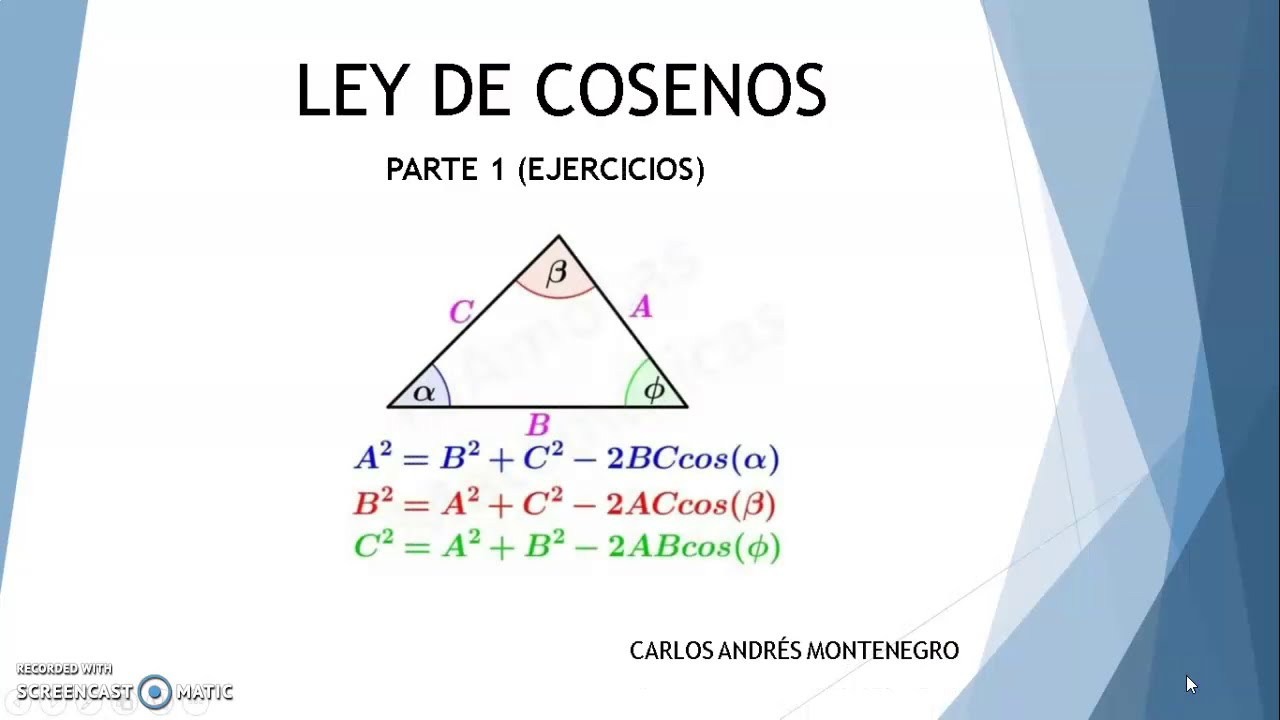 LEY DE COSENOS EJERCICIOS RESUELTOS - YouTube