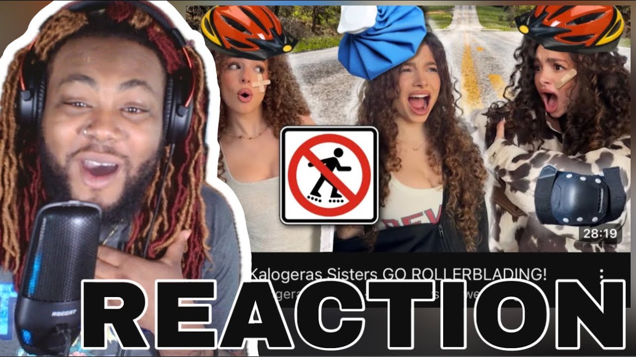 С ней всё в порядке? Сёстры Калогерас катаются на роликах! | РЕАКЦИЯ