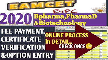 AP EAMCET BiPC (PHARMA-D,B PHARMA & Biotechnology) COUNSELLING PROCESS A to Z LIVE SCREEN