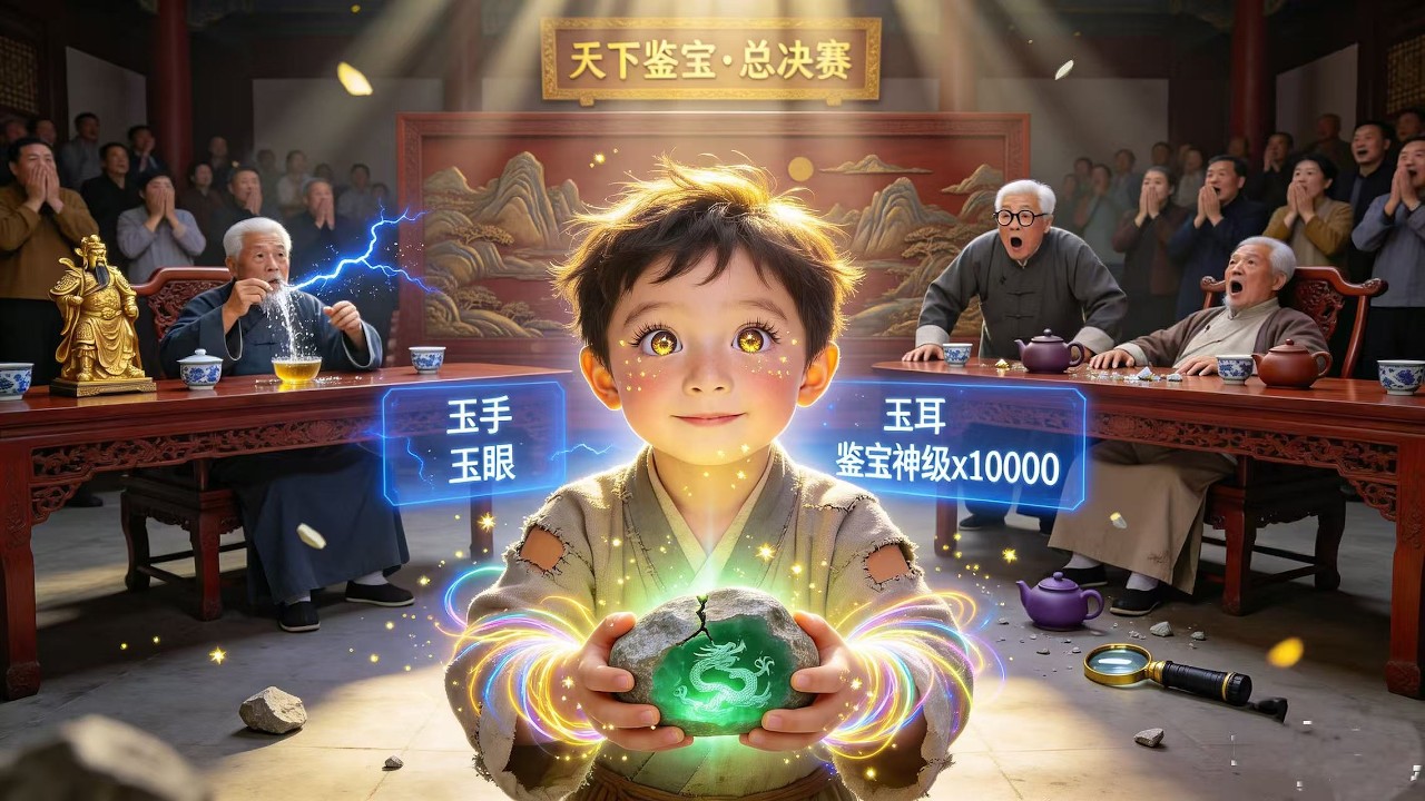 【全集】眾人嫌棄的破石頭，被4歲窮小孩一眼相中，怎料窮小孩當場覺醒三大鑑寶神技，破石直接開出天價寶玉，專家看呆直呼不可能！ #短剧 #逆袭  #爽文#鉴宝 #中國電視劇#萌娃