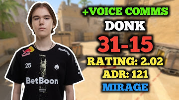 CS2 POV | DONK (31-15) FACEIT RANKED (MIRAGE) | VOICE COMMS