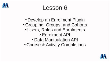 Lesson 6: Enrolment Plugins - Groups, Users, Roles, Data Manipulation API and Completions
