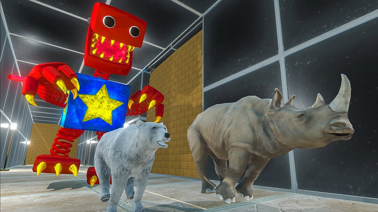 ESCAPE from BOXY BOO and SCP-096 HORROR - Animal Revolt Battle Simulator