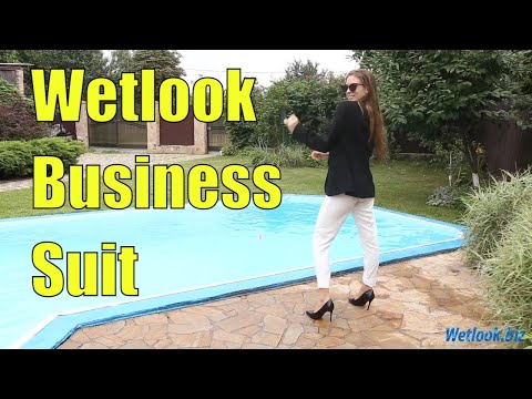 Wetlook business suit | Wetlook High Heels | Wetlook girl in Pool