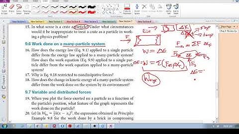 Chap 9 -  Review Questions 9.16 - 9.18 (work done on many-particle system)