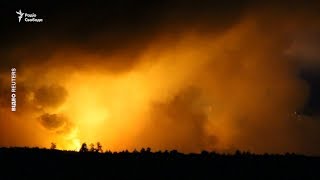 Вибухи на складі боєприпасів поблизу Ічні – кадри з місця події Вибухи на складі боєприпасів поблизу Ічні – кадри з місця події