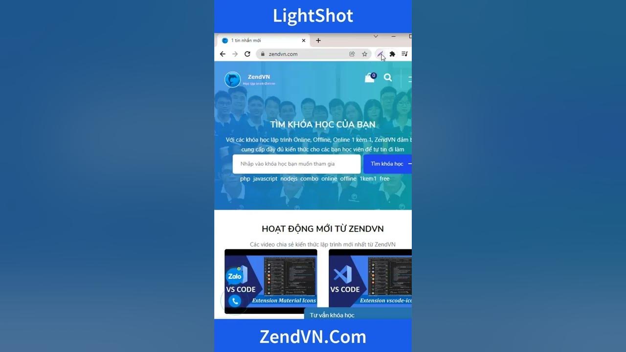 Chrome Extension LightShot chụp màn hình chrome YouTube