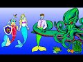 Princess Costumes 3  - Mermaid Dress up to Rescue boyfriend from Octopus -  Handmade quiet Book