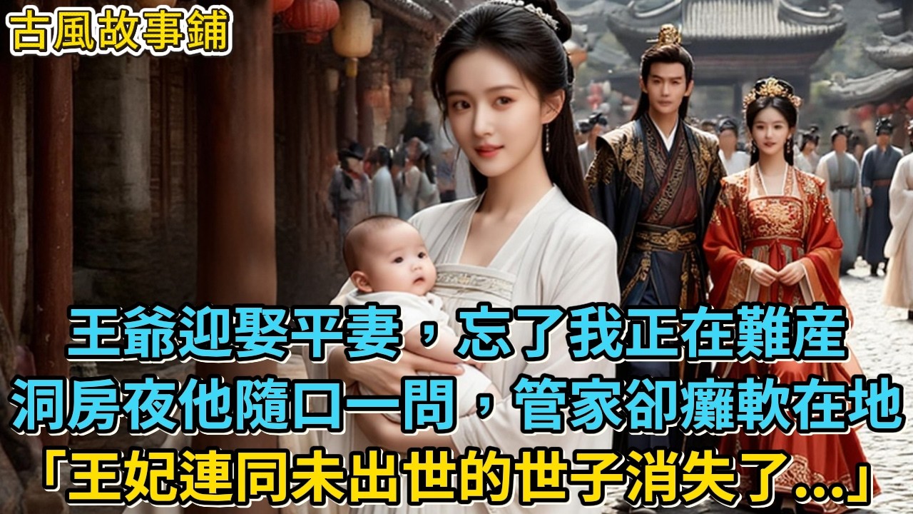 王爺迎娶平妻，忘了我正在難産，洞房夜他隨口一問，管家卻癱軟在地「王妃連同未出世的世子消失了...」#穿越 #古風 #小說 #重生 #復仇 #女頻 #有聲小說 #爽文 #完結 #一口氣看完