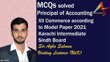 MCQs Accounting XII Commerce Model Paper Solved Karachi Sindhi Board