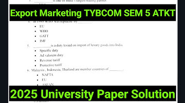 Atkt feb 2025|UNIVERSITY PAPER SOLUTION|Export Marketing| tybcom sem5| PAPER SOLUTION|ARKsir
