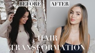 BLACK BOX DYE TO BLONDE BALAYAGE Hair Transformation | Process + Aftercare || Mariana Pineda