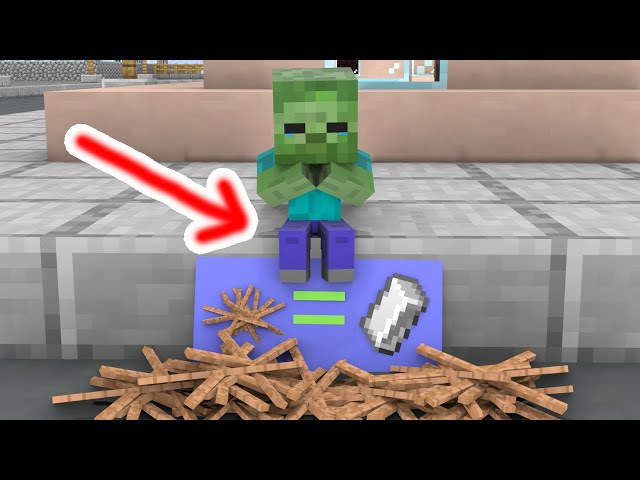 Monster School : Baby Zombie Is Extremely Starving - Sad Story - Minecraft Animation class=