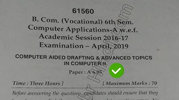 2019 Mdu BCom CA 6th Sem Computer Aided Drafting Question Papers