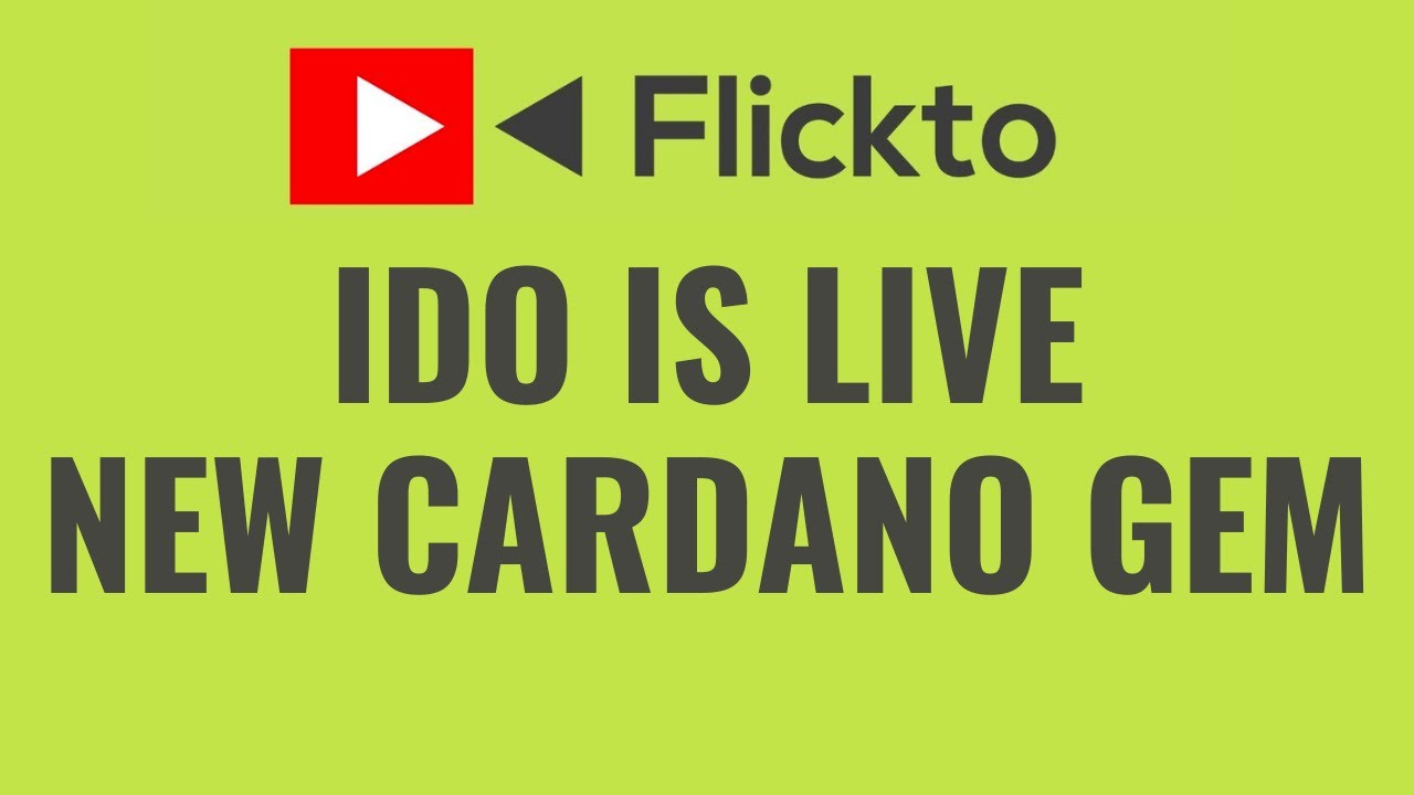 FLICKTO IDO IS LIVE | NEW CARDANO PROJECT 100X POTENTIAL | CARDANO HIDDEN GEM