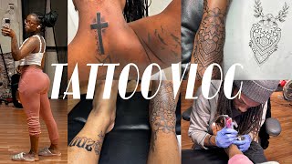 I got my WHOLE right foot tatted *OUCH* 😨| TATTOO DAY VLOG