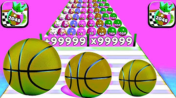 Satisfying Mobile Game Series: Ball Merge Run 2048, Marble Run, Roof Rails and Count Masters #115