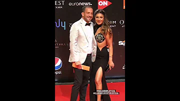 دخول نجلاء بدر المثير للجدل مع زوجها في مهرجان الجونة السينمائي 