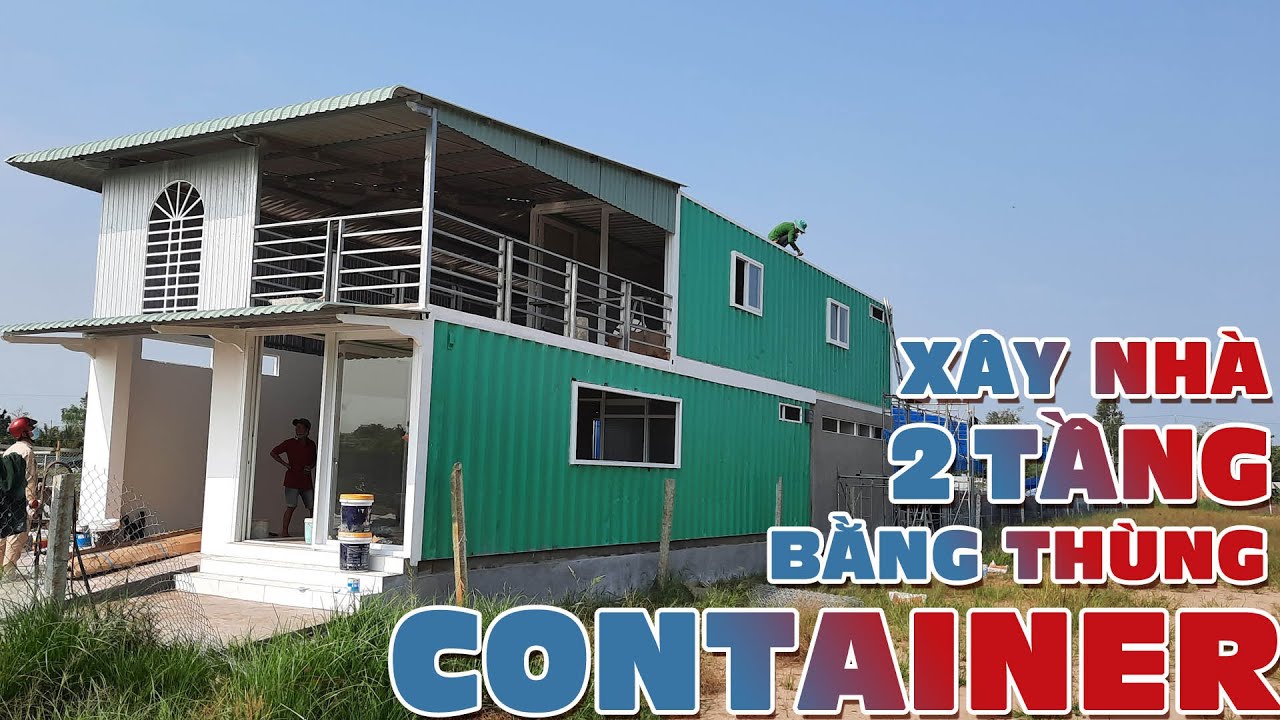 Uniquely build a 2-storey house with used containers - YouTube