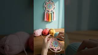 Floral Mandala Dreamcatcher Tutorial 🌸Combining crochet and wall art!