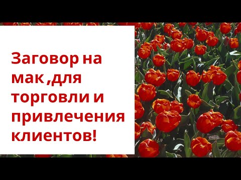 Заговор на мак для  торговли и привлечения клиентов.