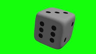 Cube with numbers, game dice. Footages on a GREEN BACKGROUND for video. Download №2