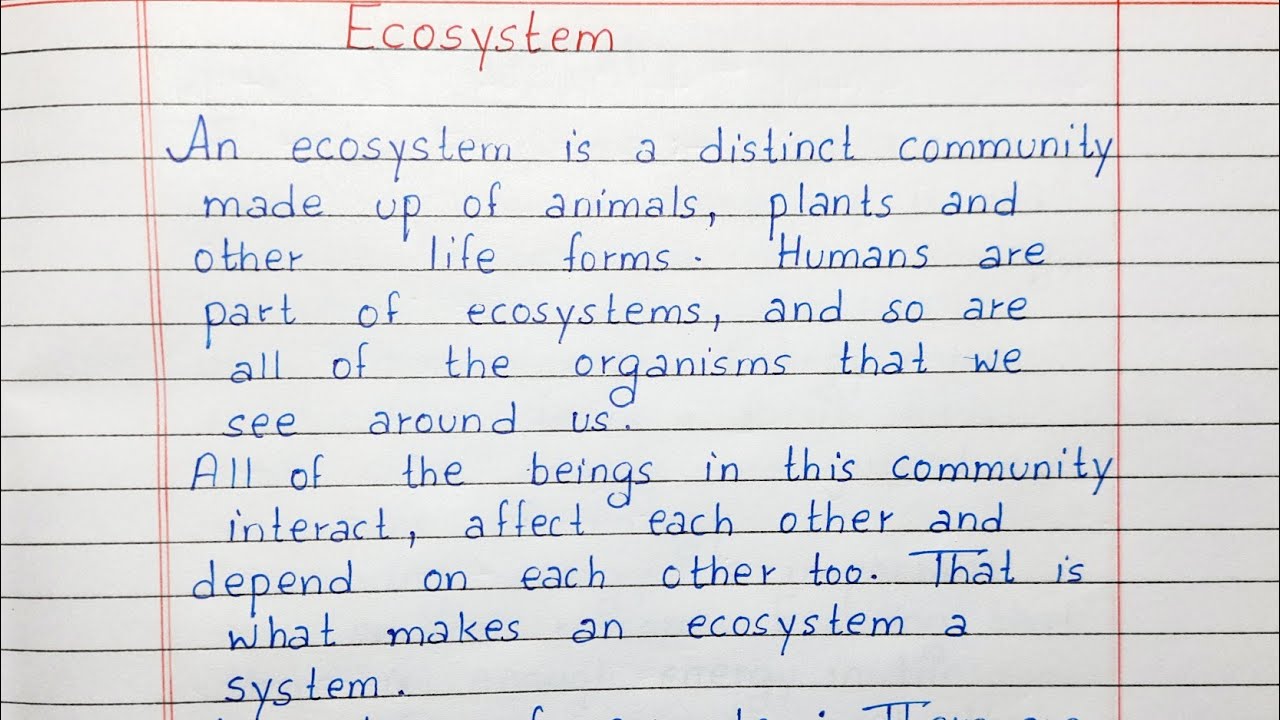 ecosystem essay questions