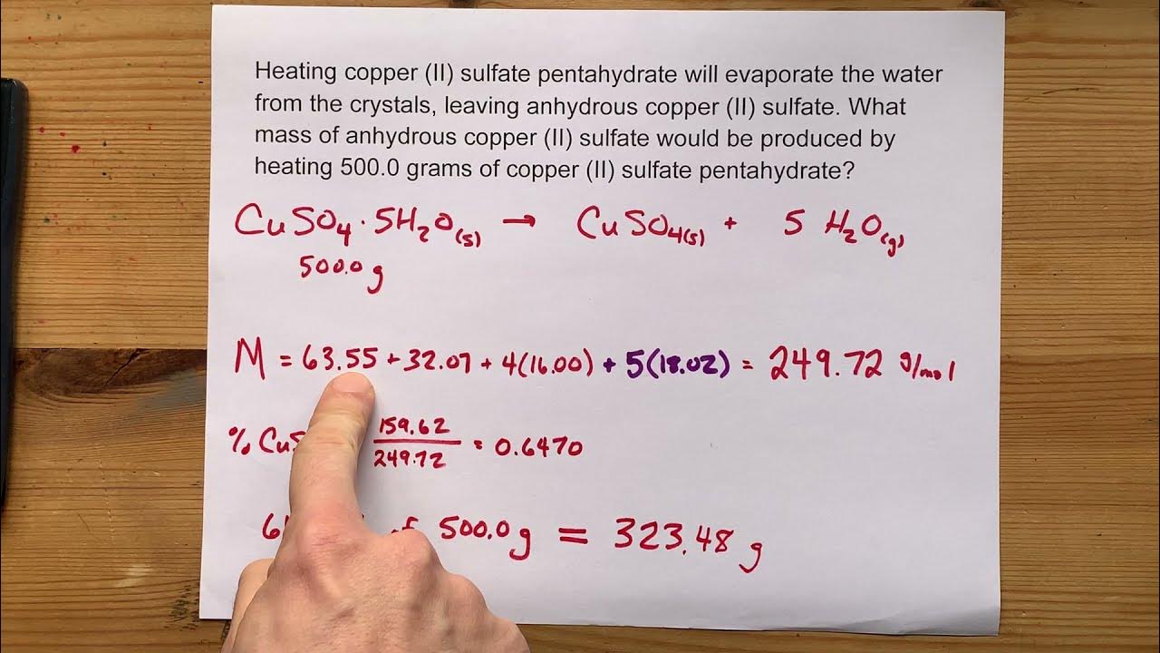 What mass of anhydrous compound remains example youtube