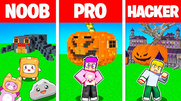 Minecraft NOOB vs PRO vs HACKER HAUNTED HOUSE BUILDING CHALLENGE! (WHO WILL WIN?!?)