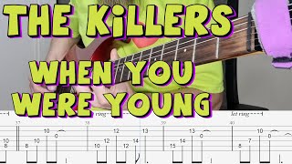 The Killers - When You Were Young (guitar cover) with screen tabs