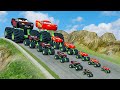 Big & Small Monster Truck Evil Mcqueen Vampire vs Monster Truck Mcqueen vs DOWN OF DEATH IN BEAMNG