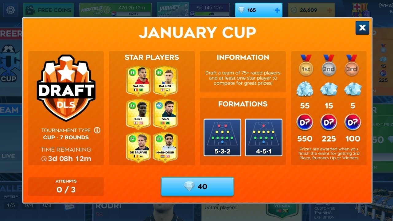 JANUARY CUP 2026.DLS 2026.#January Cup #Dls2026#Star Players #Draft#