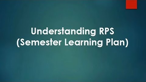 Understanding RPS | Memahami RPS | Tipe-tipe RPS | Strategi pengembangan RPS