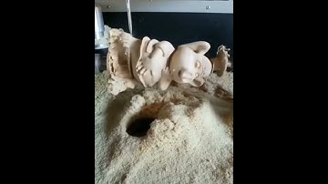 4 Axis CNC Router machine processing 3D Zhu Bajie